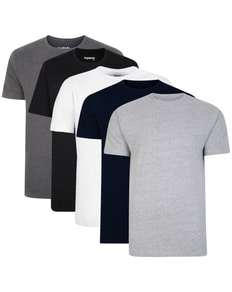 Bigdude 5 Pack Plain T-Shirts